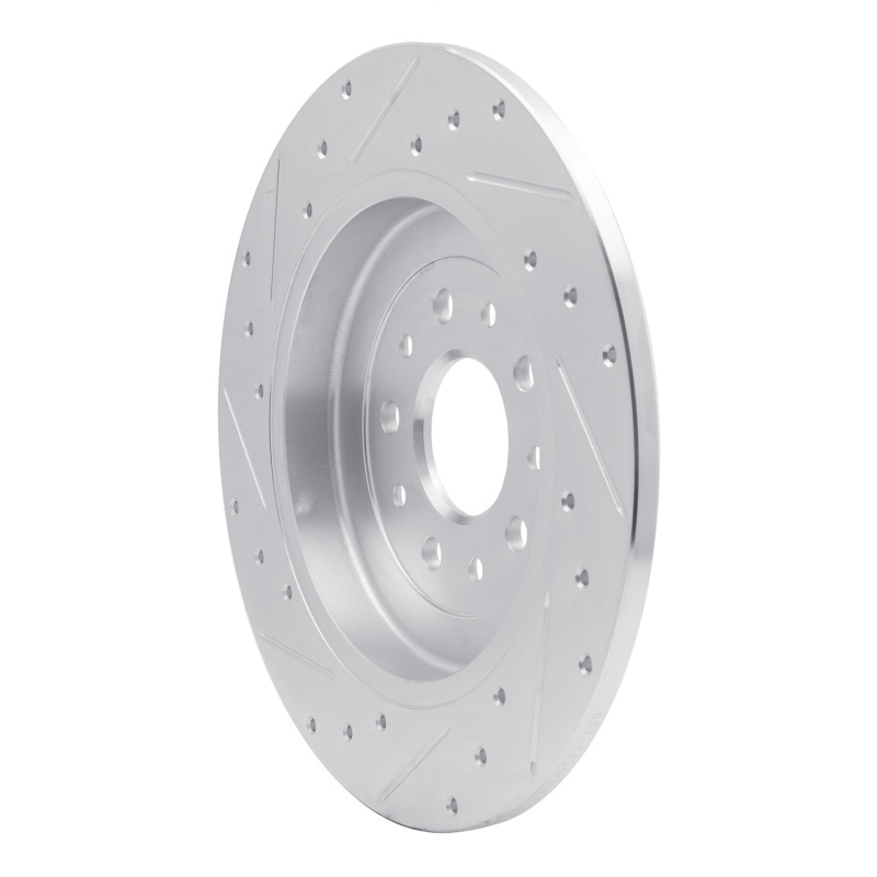 Ford Five Hundred Brake Rotor (1) - Rear Right - R1 Concepts - Drilled & Slotted - Silver - `05-`19